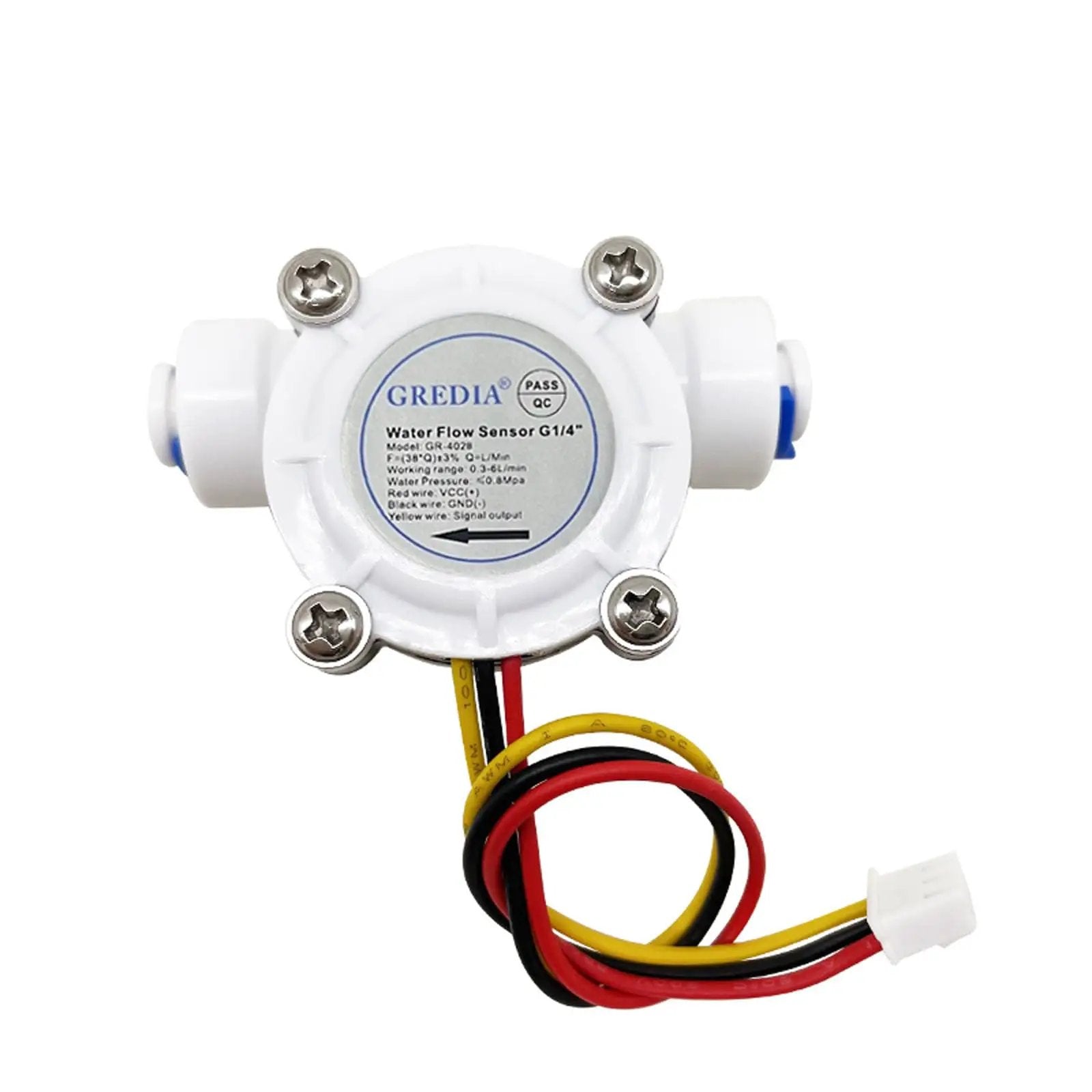 Water Flow Sensor, Quick Connect, Food Grade Plastic
