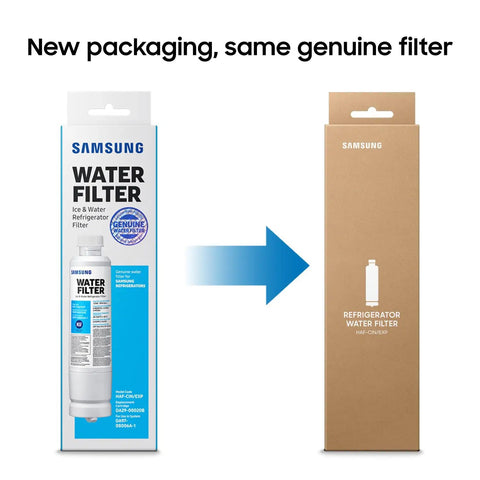 Fridge Water Filter Replacement Cartridge With Carbon Block Filtration For Clean Fresh Drinking Water, Six Month Life, Ice Maker Compatible, Reduces Contaminants HAF-CIN/EXP, 1 Pack packaging