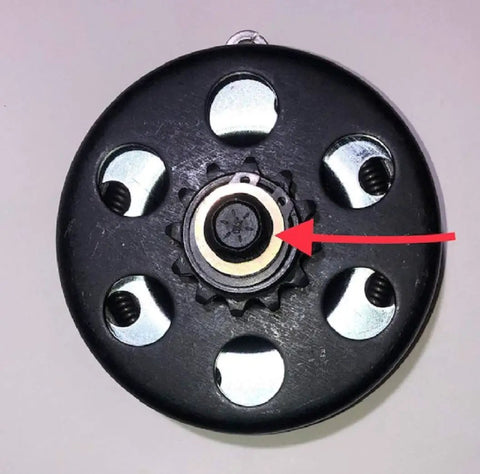 Heavy Grade Eight Clutch Bolt Battle Ready For Go Kart And Mini Bike Predator 212 And 224 Ghost Engines, showing flange design and central gear.