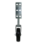 Front view of 8735 Hard Rubber Spring Gate Caster with Universal Mount 5 Inch Wheel Automatic Height Adjustment for Uneven Ground