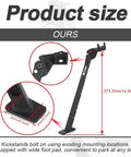 Product size diagram of Aluminum Dirt Bike Kickstand For CRF250R CRF450X CRF450R CR125 CR250 with measurements indicated