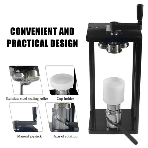 Manual Tin Can Seamer For 55mm Jars And Cup Sealer Holder No Power Needed Sealing Height 30 To 170mm display