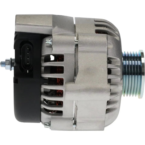 Side view of Plug In Ready Replacement Alternator For GM Vehicles Fits Cadillac Escalade Chevy Blazer CK Series C10 C20 C30 Pickup GMC Isuzu