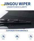 Close-up of 18 plus 18 inch wiper blade on windshield, showcasing durable rubber design for Pair Of 18 Plus 18 Inch Windshield Wiper Blades For Ford Ranger And Chevy Hhr All Season Rubber Wipers With Zero Hassle Swap And Ace Grade Grip Driver And Passenger Side Replacement Pack Of Two.