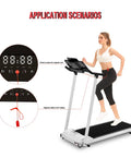 Woman using Magnetic Safety Switch For Treadmills Universal Magnetic Lock Emergency Stop Clip On Device For Treadmills on a treadmill