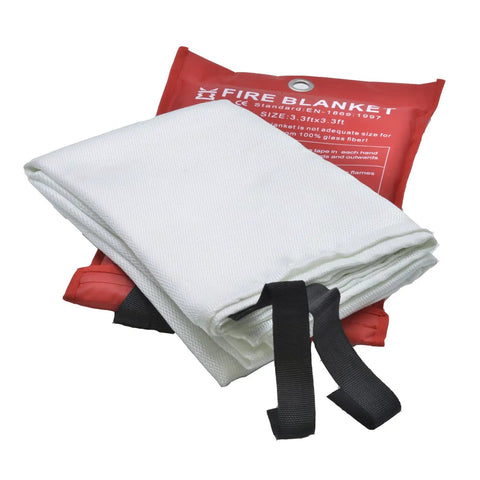 Must Have Fire Blanket Kit For Home And Kitchen Two Pack Grab And Go 3.3 By 3.3 Feet Fiberglass Flame Retardant Safety Gear