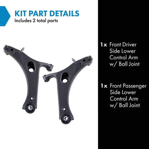 Subaru Legacy And Outback Front Left And Right Lower Control Arm With Ball Joint 2 Piece Set Compatible With 2010 2011 2012 2013 2014 Models