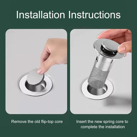 Premium Clog Crushing Bathroom Sink Stopper Strainer With Removable Stainless Steel Filter Basket And Hassle Free Pop Up Drain Hair Catcher For Keeping Pipes Slick