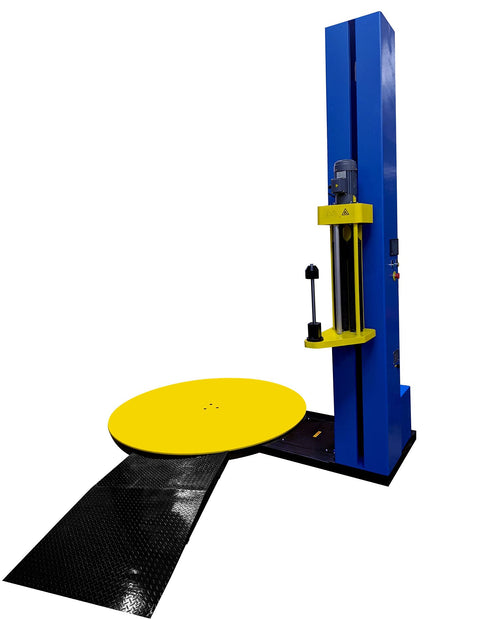 No Nonsense Heavy Duty Pallet Wrapping Machine With Industrial Shrink Wrap And Precision Built In Scale Plus Extra Wide Anti Slip Roll On Ramp Kit, 60 inch turntable.