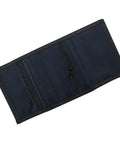 Interior view of RFID Blocking Canvas Wallet For Men And Women, Camouflage Trifold Outdoor Wallet with Velcro, showing pockets and coin section.