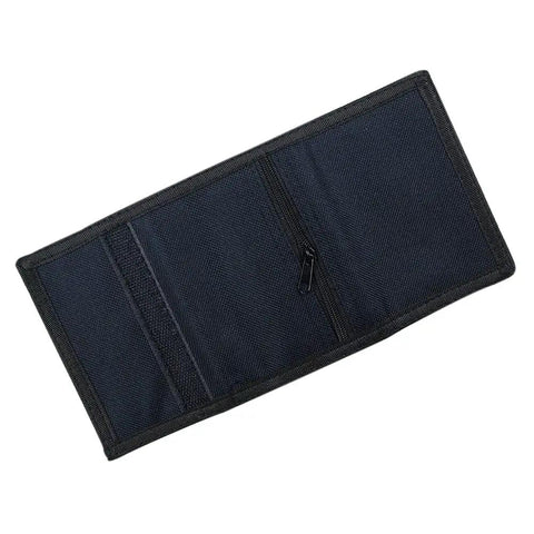 Interior view of RFID Blocking Canvas Wallet For Men And Women, Camouflage Trifold Outdoor Wallet with Velcro, showing pockets and coin section.