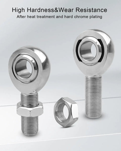 Beefy Three Quarter Inch Heim Joint Rod End Kit With Left And Right Hand Threads, Chromoly Joints For Panhard Rods And Traction Bars, Jam Nuts Included, Heavy Duty Steering And Suspension Linkage, 2 Pack, with jam nut