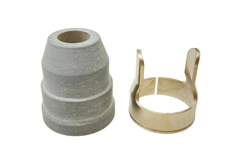 Pro Grade Consumables Kit For NT75CNC Torch On LTP7500CNC And LTP8050CNC, gray swirl ring and metal stand-off guide