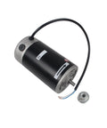Premium Brushed DC Motor Designed For Mini Lathe Work Hella Tough 600 Watt Powerhouse Runs On 110 Volts Spins At Six Thousand Rpms With Thick Iron Body And Zero Vibration, featuring iron housing and two wires.