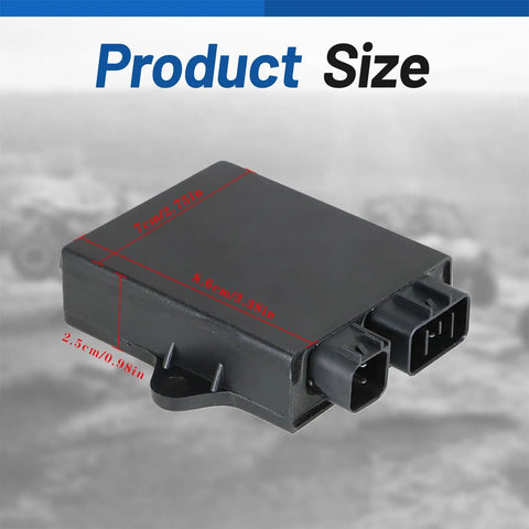Dimensions and connectors of Ignitor CDI Box Replacement for ATV Kodiak 400 1995-1999, Big Bear 350 1996-1999 module
