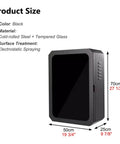 Heavy Duty Outdoor Electric Vehicle Charger Protector With All Weather Waterproof Steel Cage And Wall Mount Smart Cord Hook Keeping Your Rig Slick And Secure Year Round, black cold-rolled steel case with tempered glass.