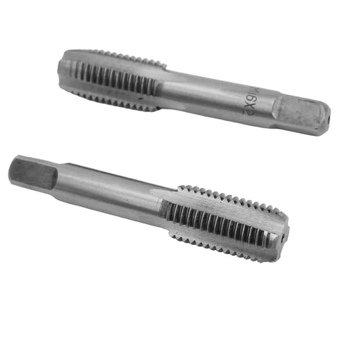 Two Piece Metric Thread Tap Set HSS High Speed Steel Straight Flute Hand Tapping Tools For Through Hole Threading M5 M8 M10 M12, M12 tap pair