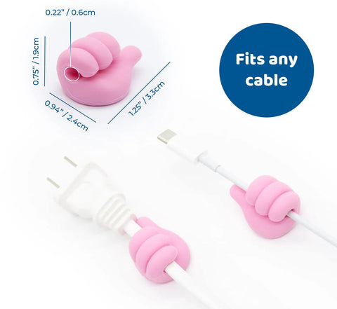 Thumb Shaped Cord Holders 8 Pack Cute Little Hands Cord Organizer Gift Idea Green And Pink Multipurpose Cable Clips For Cables Towels Keys Toothbrushes Belts And More