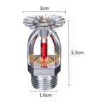Pendant Fire Sprinkler Head 155F Quick Response 68C Thermally Activated Half Inch Thread Water Spray Down dimensions shown