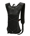 Hydration Running Backpack With Reflective Strips, lightweight nylon reservoir pack for trail running and hiking, black color