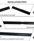 Heavy Duty Steel Tent Pole Replacement Set With 75 Inch Adjustable Rods, 0.6 Inch Diameter, 2 Pack, installation steps view
