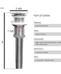 Diagram of pop up drain from the Boat Shape Glass Vessel Sink With Free Oil Rubbed Bronze Faucet And Pop Up Drain In Blue