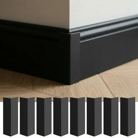 Easy Install Self Adhesive Rubber Corner Protectors For Baseboards And Walls Cushioned Edge Guards For Furniture Edges Heavy Duty Black 8 Pack