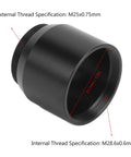 1.25 Inch Eyepiece To C CS Mount Telescope Adapter With M25x0.75 External Thread shown from side angle