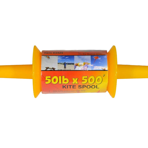 Long Reach 500 Foot Kite Line Spool With 50 Lb Twisted Polyester For Kids And Grownups Bright Color Assortment