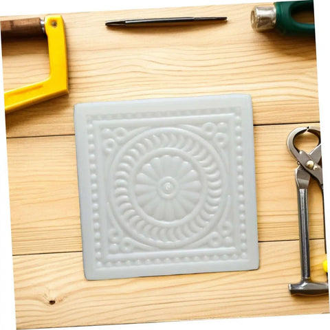 Square Stepping Stone Mold 37x37x6.5cm Reusable Concrete Paver Mold for Garden Pathway Patio and Lawn on wooden surface