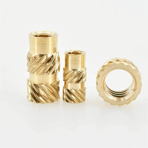 Solid Brass Knurled Insert Nuts Hot Melt Threaded Hardware For 3D Printer And Laptop Repairs M2 To M6 Sizes heavy duty fasteners, pack of 3.