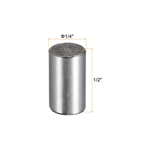 Dowel Pins 1/4-Inch By 1/2-Inch, Heat Treated Alloy Steel For Extra Hardness, Bright Finish, side view