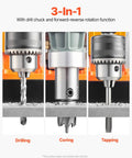 3-in-1 Heavy Duty 1450W Magnetic Drill Press With Rocking Horse Magnet for drilling, coring, and tapping on steel.