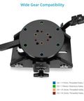 Rocker Camera Plate System With Flat Base Mount for Heavy Video Setups Low Angle Ready for Ground Level Pans and Tilts, top view.