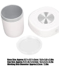 Dope Two In One Desk Drink Heater And Chiller With Matching Mug One Touch Switch, showing device and cup sizes.