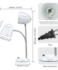 Sleek Marble Desk Lamp With Flexible Gooseneck Neck E26 LED Compatible Metal Build And Soft Glare Free Reading Light That Hits Different dimensions and features displayed.