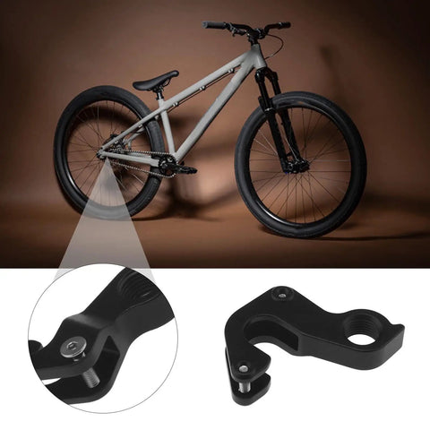 KP158 Aluminum Bike Rear Derailleur Hanger And Double Layer Tail Hook for road bikes with close-up view of part installed on bike