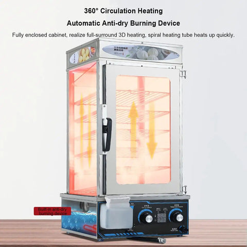Six Layer Commercial Electric Steamer 2200W With Anti Dry Burning Tech And Full Surround 3D Heating For Fast Steam In 3 Minutes on table