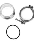 Beefy V Band Flange Clamp Kit for Turbo Upgrades HX35 HX35W HX40W Aircraft Aluminum, clamp, V-band ring, and screw detail