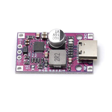 Top Shelf 2S 3S Lithium Battery Charger Module, 15W Boost With Balanced Management, USB Type C Fast Input showing circuit board features.