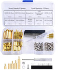 All In One M2.5 Brass Standoff Kit With Box For Raspberry Pi Includes 220 Pcs Hex Spacers Nuts Screws Acrylic Washers and Screwdriver