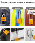 Set Of Eight 30mm Aluminum Weatherproof Padlocks Keyed Alike With Vinyl Covered Bodies Double Locking in various use scenarios