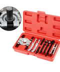 Heavy Duty 9 Piece Bearing Separator And Puller Set Comes With Red Case For Car Truck Motorcycle Mechanics On The Job Handles Various Sizes Easily For Home DIYers Who Need Gear To Fix Engines Smoothly Without Worry Works Flawlessly Every Time You Try, 9-piece steel set in red case