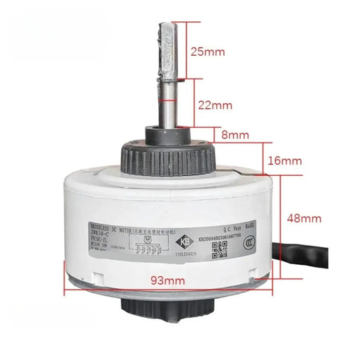 Beefed Up Indoor DC Fan Motor Spare Part For Gree HVAC Heavy Duty And Durable High Efficiency Indoor Unit Motor Easy Install Workhorse Performance For Conditioners And Industrial Use, 93mm
