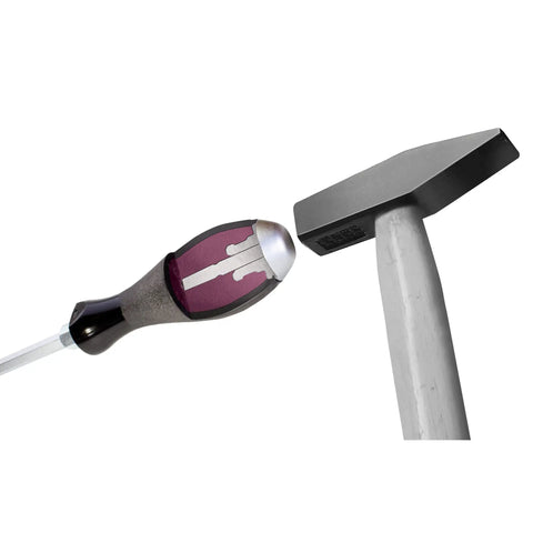 Close-up of screwdriver handle and tip from Extra Heavy Duty Slotted And Phillips Screwdriver Set 5 Piece Non Slip Grip Full Size