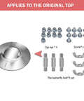 All In One Patio Heater Replacement Parts Kit With Reflector Shield And Hardware Pack Including Wrench Nuts Bolts Screws Washers Spacers Wing Nuts And Cap Nuts For Round Umbrella Style Stand Up Heaters