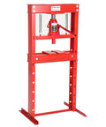 Beast 20 Ton Heavy Duty Hydraulic H Frame Shop Press With Adjustable Height Table And Metal Stamping Plates For Auto Repair Metalworking And Manufacturing Red