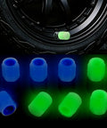 Glow In The Dark Tire Valve Caps 8 Pack Blue And Green Universal Fit For Cars SUVs Trucks Motorcycles And Bicycles Cool Auto Decor