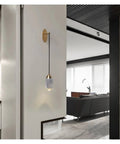 Premium Copper Wall Sconce Featuring Sparkling Crystal Accent Shades With Soothing Warm Led Glow For Contemporary Bedroom And Corridor Spaces, wall-mounted, modern design.