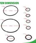 Premium Floor Jack Seal Replacement Kit For 1.5 Ton 328.12002 And 328.12001 Series item dimension sizes displayed